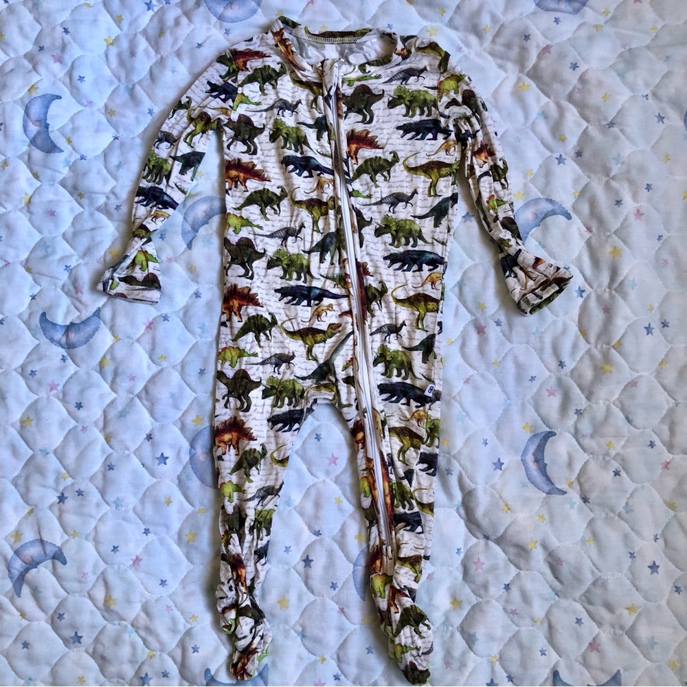 Bamboo Dinosaur Footed One-Piece